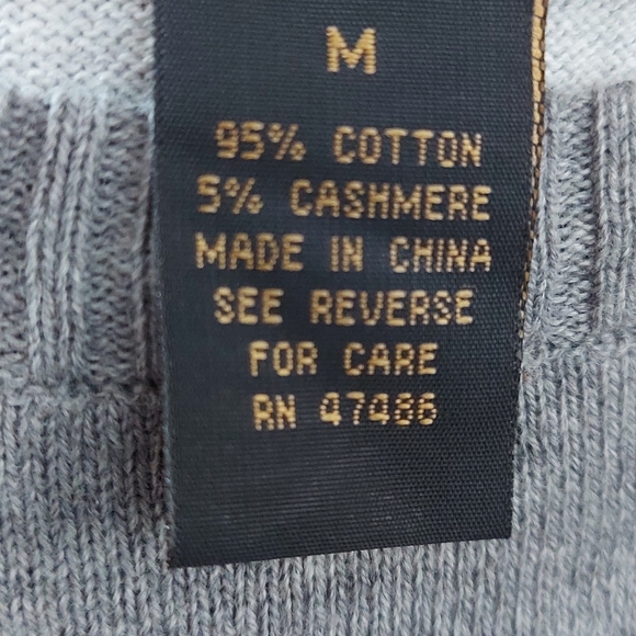 OLEG Cassini - Mens Cashmere/Cotton Blend Sweater - Picture 7 of 8